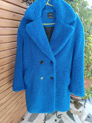 Bershka teddy coat blue lined size S/M new