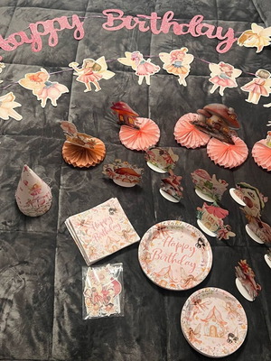 Fairy theme birthday party decoration set like new