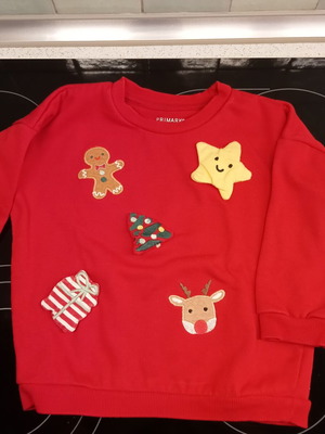 Φούτερ Primark με 3D Χριστουγεννιάτικα σχέδια, 92 εκ, σαν καινούργιο