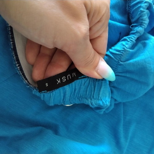 Musk strapless maxi dress, blue, size S