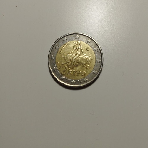 2 euro coin Greece 2002 like new with s at bottom star