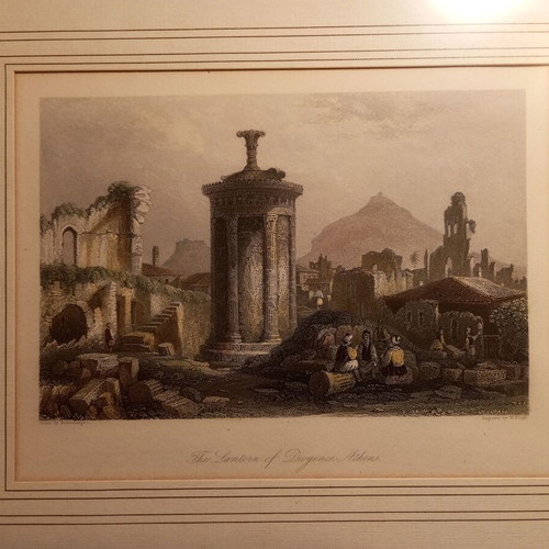 Lysicrates Monument engraving used from 1840 with frame