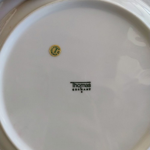 Thomas Germany set of six shallow porcelain dinner plates, vintage mid century