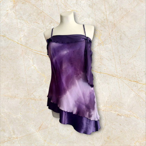 Y2K Vintage Asymmetric Tank Top Size L like new, purple