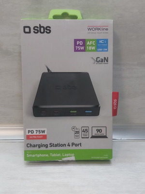 SBS WORKline GaN Charging Station 75W Power Delivery 4-Port