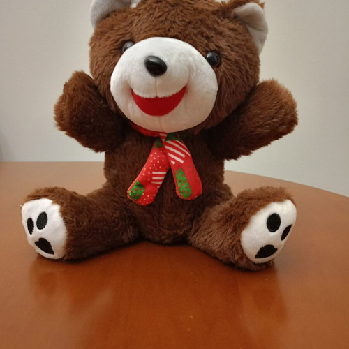 Argoodaki Plush Bear with Red Scarf like new