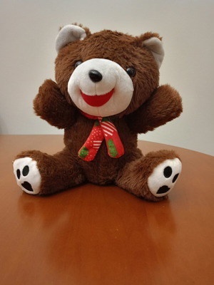 Argoodaki Plush Bear with Red Scarf like new