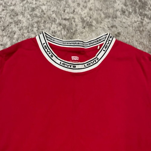 Levi's red boxy T-shirt with logo on neckline, like new, size XS