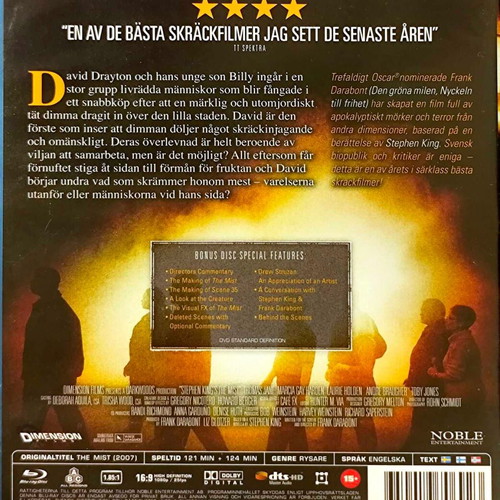 The Mist Blu-Ray μεταχειρισμένο, ταινία τρόμου/επιστημονικής φαντασίας