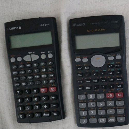 Scientific calculators used Olympia and Casio models