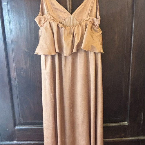 Maxi dress in bronze tones, used, H&M, size L