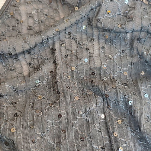 Sequin embellished evening top used, black size 2