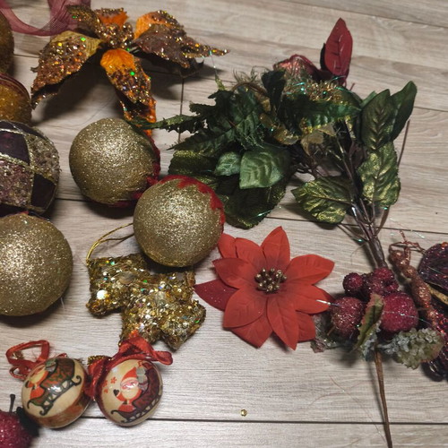 Christmas ornaments used in golden shades