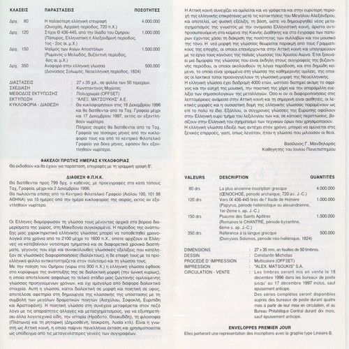 Special Postal Advertising Card Greece 1996 new