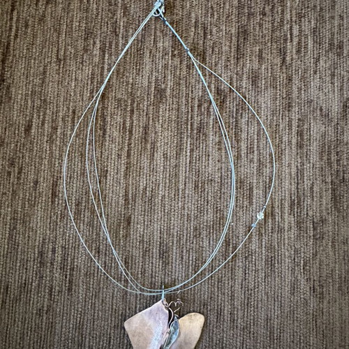 Handmade Butterfly Necklace like new, copper and wire