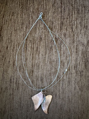 Handmade Butterfly Necklace like new, copper and wire