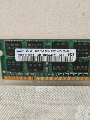 Samsung 2GB DDR3 RAM used for laptop, PC3-8500S, 1066 MHz