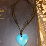 Blue heart necklace new