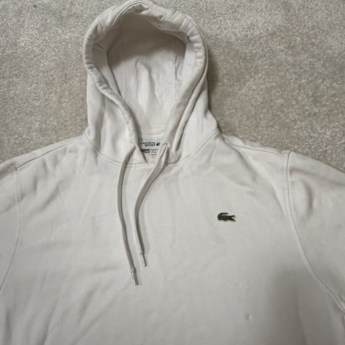 Lacoste cotton hoodie white XXL size