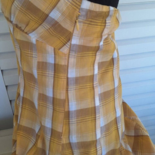 Derhy vintage dress with embroidery new, size M, brown and yellow