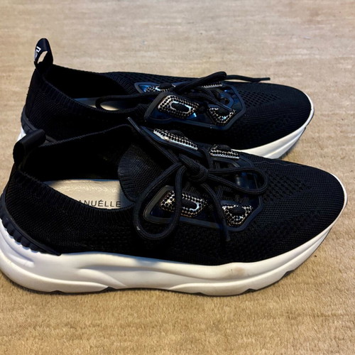 Emanuelle Vee sneakers black with strass and chunky sole like new, size 41