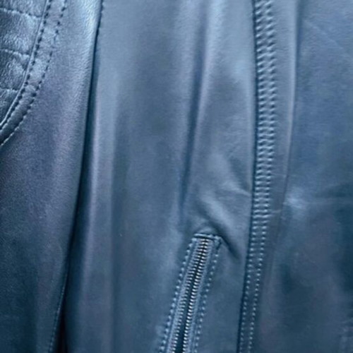 Leather jacket like new, modern, black, size XXL