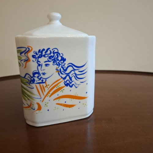 Vintage Sugar Container porcelain design by Stathopoulos like new