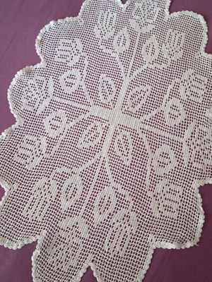 Set of 3 handmade crochet doilies 60x40 cm
