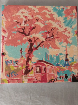 Handmade painting with acrylic colors on canvas new