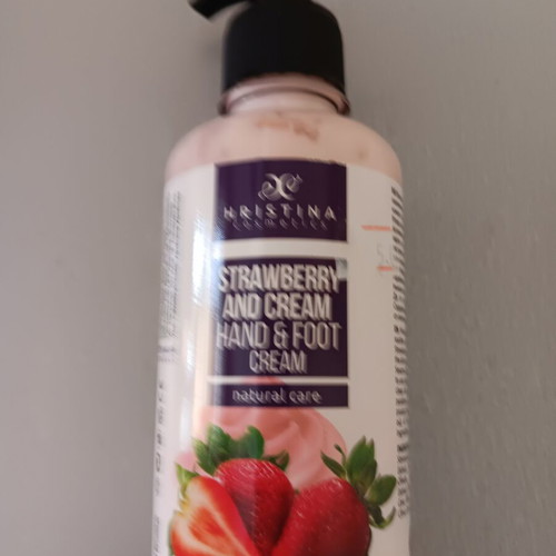 Hristina Cosmetics Strawberry and Cream Hand & Foot Cream used, 250 ml