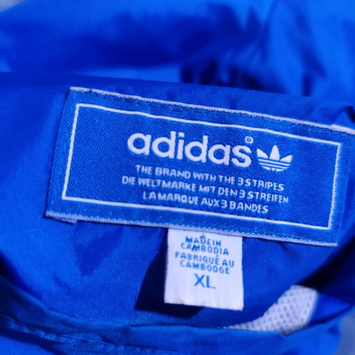 Adidas windbreaker jacket used, blue, men's XL