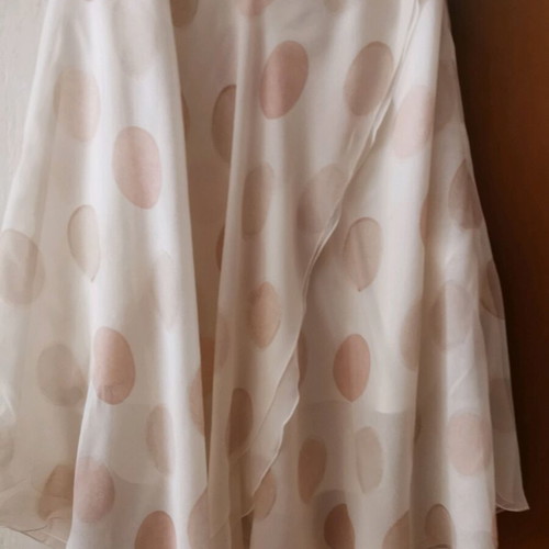 Silk strapless women's dress new, white pink size M