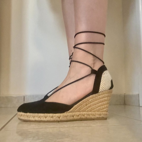Kanna espadrilles like new, black suede, size 39