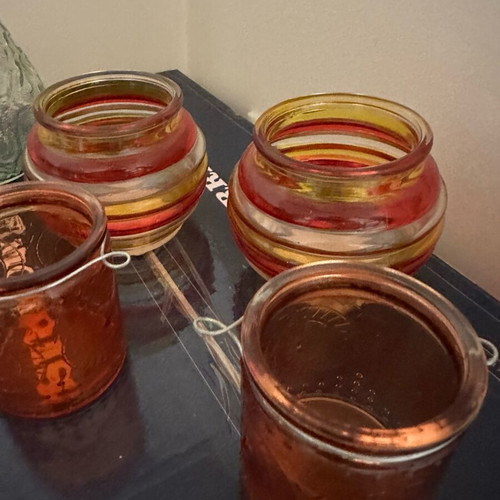 Glass lanterns new, set of 4 pieces