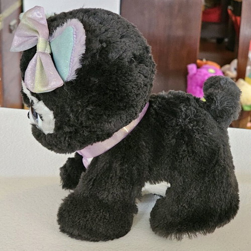 Present Pets Black Glitter Puppy interactive plush toy like new with sounds and actions