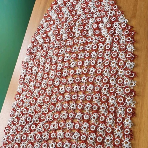 Handmade tablecloth with beads like new
