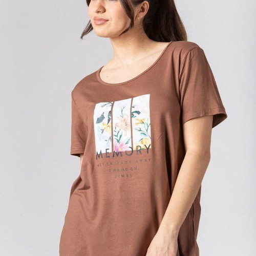 Viscose Memories blouse one size brown new