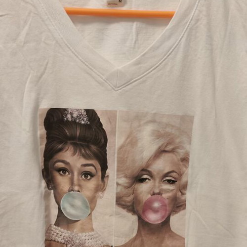 T-shirt Marilyn Audrey 100% cotton new, elegant fit