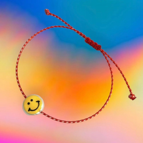Martaki smile bracelet with pearl and enamel, new, multicolor