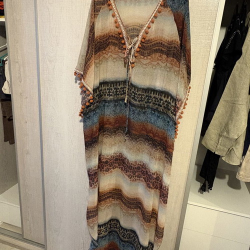 Lucifair women's kaftan like new, beige and brown, size 4XL
