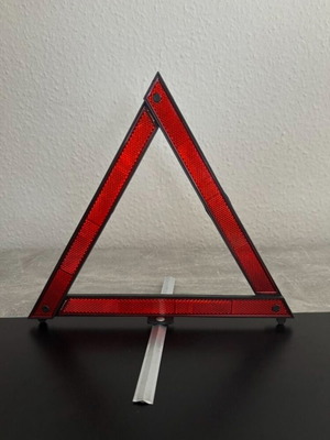 Car warning triangle new emergency hazard