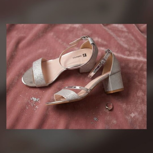 Malena formal sandals used, silver, size 36