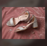 Malena formal sandals used, silver, size 36