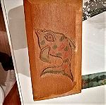 Κουτί ξύλινο σκαλιστό με ψαρι