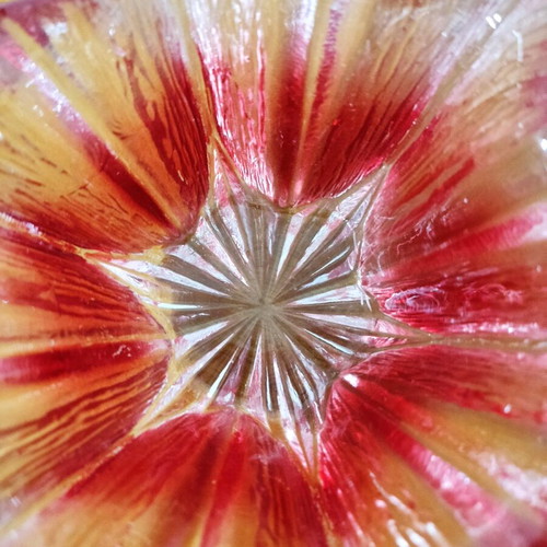 Crystal small bowl with red shades like new