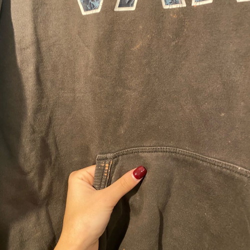 Vans sweatshirt used, gray with orange bleach marks
