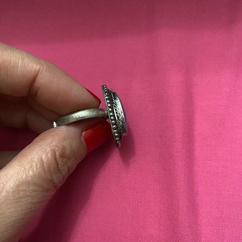 Vintage ring used with blue turquoise-type stone in silver tone