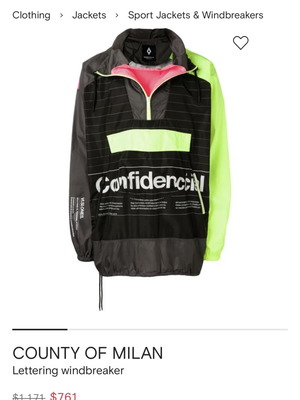 Marcelo Burlon Windbreaker Jacket multicolor like new size M