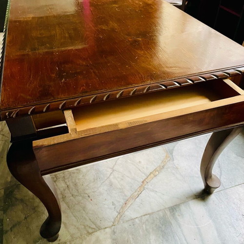 Wooden antique carved dining table with lion legs used