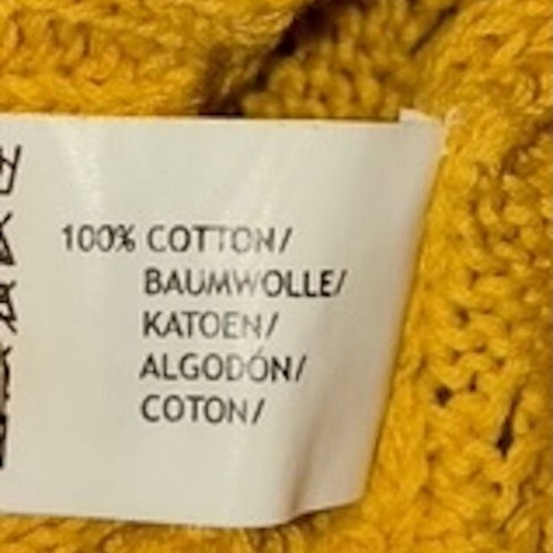 Winter hats used, yellow and multicolor, set of 2
